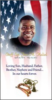 Funeral Banner Portrait with american flag